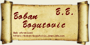 Boban Bogutović vizit kartica